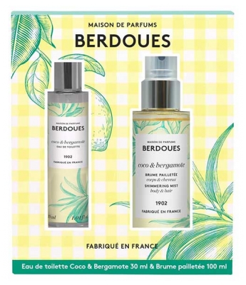 Berdoues Eau de Toilette Coco & Bergamote 30 ml + Brume Pailleté Corps et Cheveux Coco & Bergamote 100 ml