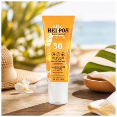 Hei Poa Gel-en-Huile Invisible Solaire Corps SPF50 100 ml