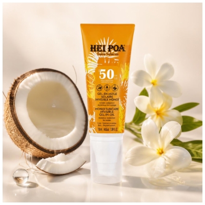 Hei Poa Gel-en-Huile Invisible Solaire Corps SPF50 100 ml