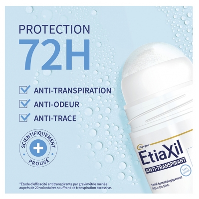 Etiaxil Déodorant Anti-Transpirant Protection 72 Heures Roll-On Lot de 2 x 50 ML