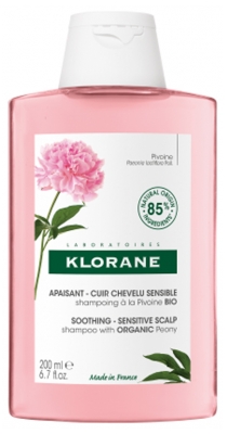 Klorane Pivoine Shampoing à la Pivoine Bio - Apaisant - Cuir Chevelu Sensible 200 ml