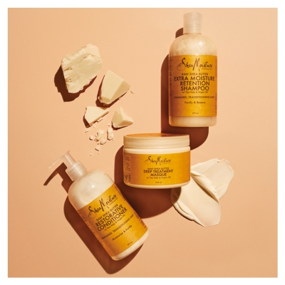 SheaMoisture Raw Shea Butter Shampoing Hydratant Fortifiant et Revitalisant au Beurre de Karité 384 ML