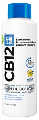 Cb12 Bain de Bouche Original – Sans Alcool - Cliniquement Prouvé Contre la Mauvaise Haleine Pendant 16 Heures – Fraîcheur Longue Durée – Bain de Bouche à la Menthe - 500 ml