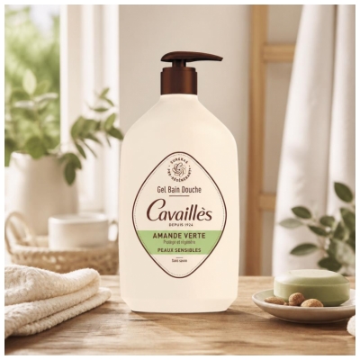 Rogé Cavaillès Gel Bain et Douche Amande Verte Peaux Sensibles 1 L