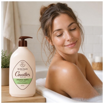 Rogé Cavaillès Gel Bain et Douche Amande Verte Peaux Sensibles 1 L