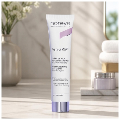 Noreva Alpha KM + Crème de Jour Repulpante Fermeté Peaux Normales à Sèches 40 ml