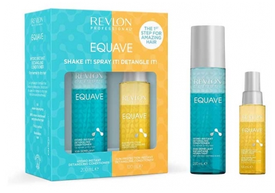Revlon Professional Equave Soin Démêlant Instantané & Hydratant de 200 ml + Soin Démêlant Instantané Protection Solaire Cheveux Exposés 100 ml