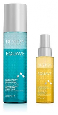 Revlon Professional Equave Soin Démêlant Instantané & Hydratant de 200 ml + Soin Démêlant Instantané Protection Solaire Cheveux Exposés 100 ml