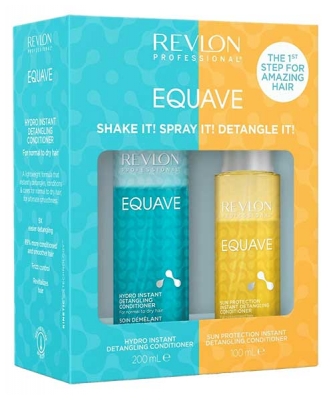 Revlon Professional Equave Soin Démêlant Instantané & Hydratant de 200 ml + Soin Démêlant Instantané Protection Solaire Cheveux Exposés 100 ml