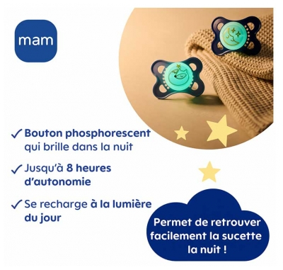 MAM 2 Sucettes Original Nature + 1 Sucette Original Nuit Dès 18 Mois