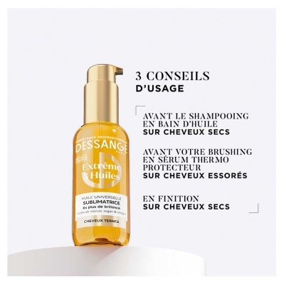 Dessange Extrême 3 Huiles Huile Sublimatrice Universelle Cheveux Ternes 110 ml