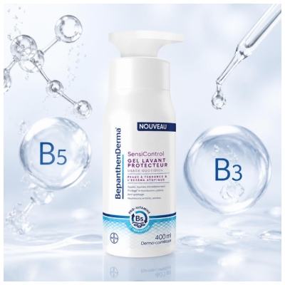 Bepanthen Derma Sensicontrol Gel Lavant Protecteur 400 ml Peaux à Tendance à l'Eczéma Atopique