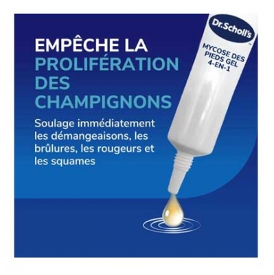 Scholl Traitement Mycose des Pieds Gel 4en1 1 Mois 10 ml