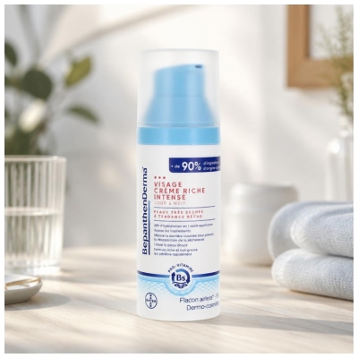Bepanthen Derma Crème Visage Riche Intense Peaux Très Sèches Rêches 50 ml