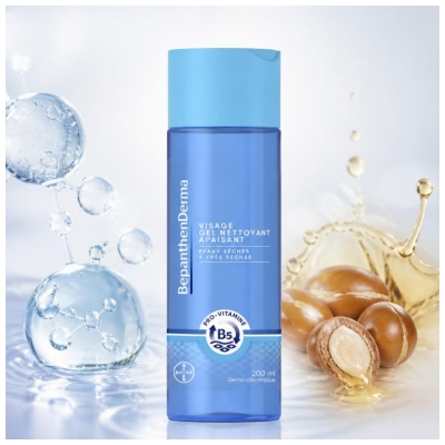 Bepanthen Derma Gel Nettoyant Apaisant Visage Peaux Très Sèches 200 ml