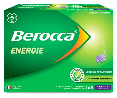 Berocca Énergie Cassis Boite de 45 Comprimés Effervescents