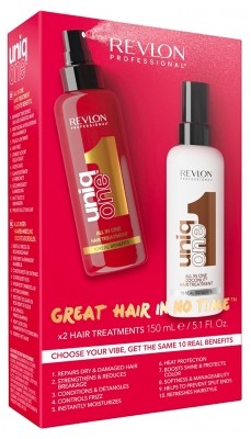 Revlon Professional UniqOne Traitement Capillaire Tout-En-Un 10 Bienfaits 150 ml + Traitement Capillaire Tout-En-Un 10 Bienfaits Parfumé Coconut 150 ml