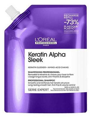 Keratin Alpha Sleek L'Oréal Professionnel Shampoing Éco-Recharge 300 ml