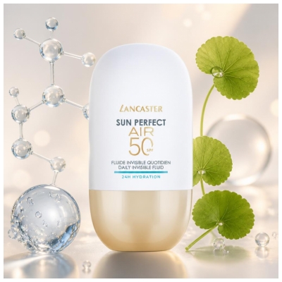 Lancaster Sun Perfect Air Fluide Invisible Quotidien 24H Hydratation pour Visage SPF50 40 ml