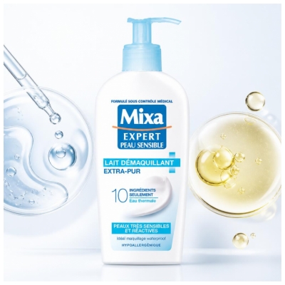 Mixa Lait Démaquillant Extra-Pur Peaux Très Sensibles et Réactives 200 ml