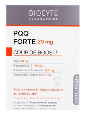 Biocyte PQQ Forte 20 mg Coup de Boost Fatigue Physique & Intellectuelle 10 Gélules