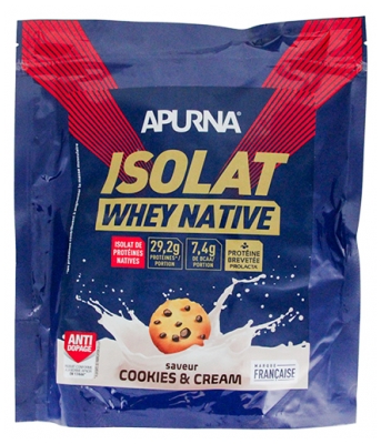Apurna Isolat Whey Native Prolacta 720 g - Saveur : Cookies & Cream