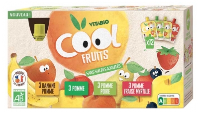 Vitabio Cool Fruits Gourdes Multiparfums 4 Recettes Bio 12 x 90 g