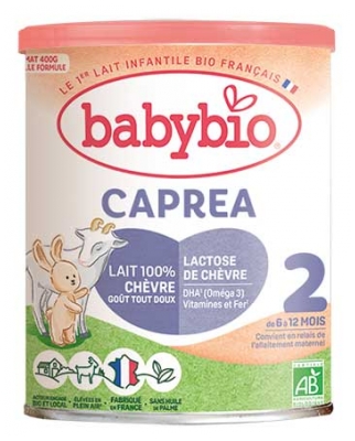 Babybio Caprea 2 Formule au Lait de Chèvre de 6 à 12 Mois Bio 400 g