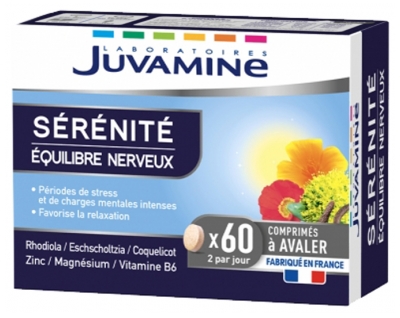 Juvamine Sérénité Équilibre Nerveux. Relaxation. 60 Comprimés
