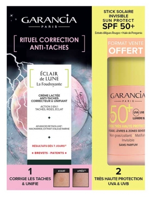 Garancia Éclair de Lune La Foudroyante 30 ml + Stick Visage, Lèvres et Zones Sensibles SPF50+ 15 Grammes Offert