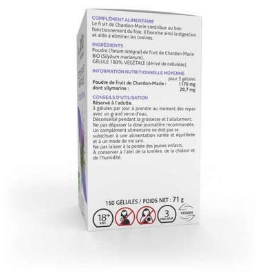 Arkopharma Arkogélules Détoxifiant Hépatique Chardon Marie Bio 150 Gélules