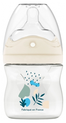 Dodie Biberon Anti-Colique Teat & Ring - 150 ml - Bleu - 0+ Mois - Tétine Biomimétisme Débit 1