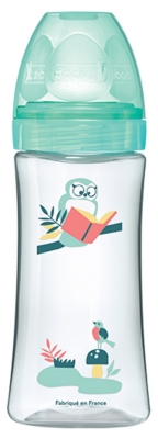 Dodie Biberon Initiation+ 330 ml Bleu +6 Mois Tétine Ronde 3 Vitesses Débit 3 - Couleur : Turquoise