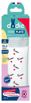Dodie Collection Mathilde Cabanas Biberon Anti Colique Tétine Plate 6 mois et + 330 ml