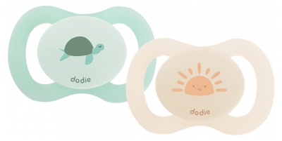 Dodie Sucette Anatomique Duo 0-2Mois Newborn Crabe N2 - Modèle : Tortue/Soleil