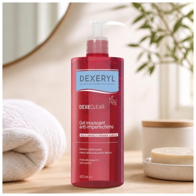 Dexeryl Dexeclear Gel Moussant Anti-Imperfections Peaux Grasses à Tendance Acnéique 400 ml 