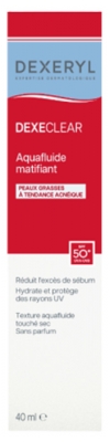 Dexeryl Dexeclear Aquafluide Matifiant Peaux Grasses à Tendance Acnéique SPF50+ 40 ml