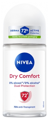 Nivea Dry Comfort Dual Protect 72H Déodorant Anti-Transpirant Roll-On 50 ml