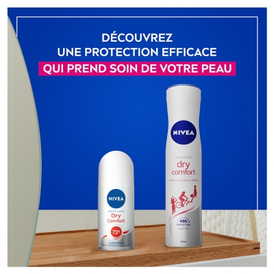 Nivea Dry Comfort Dual Protect 72H Déodorant Anti-Transpirant Roll-On 50 ml