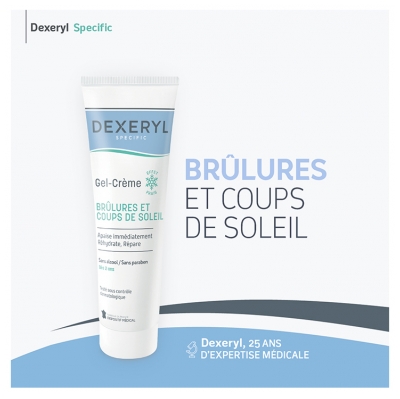 Dexeryl Gel-Crème Coups de Soleil et Brûlures Effet Froid 150 g