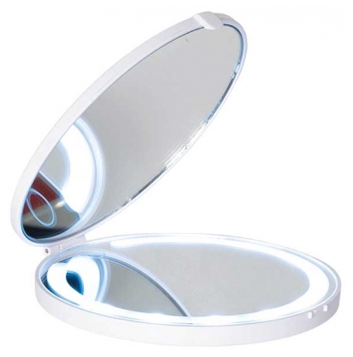 Plic Miroir LED Grossissant Rechargeable - Couleur : Blanc