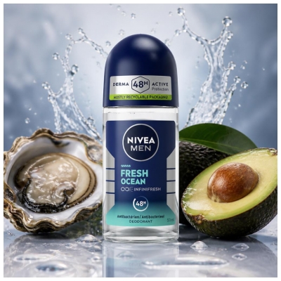 Nivea Déodorant Bille Homme Anti‑Transpirant 48H Fresh Océan 50 ml