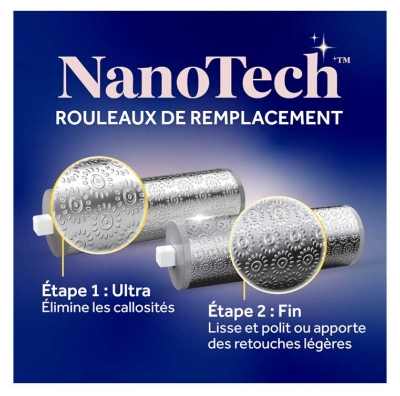 Scholl Pedi Perfect 2 Recharges Rouleaux Nano Tech pour Râpe Électrique 