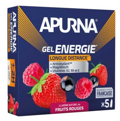 Apurna Longue Distance Gel Énergie Arôme Naturel 5 x 35 g - Arôme : Fruits Rouges