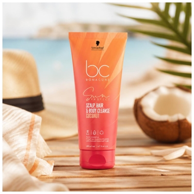 Bonacure Schwarzkopf Sun Protect Gel Lavant Corps Cuir Chevelu et Cheveux 200 ml