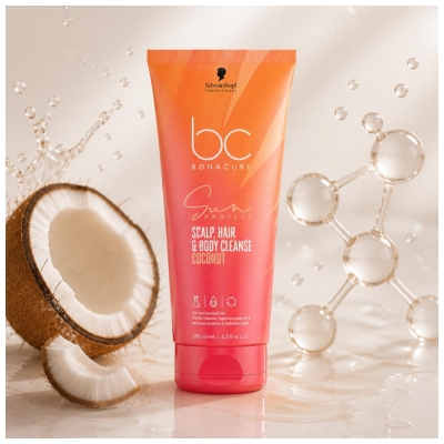 Bonacure Schwarzkopf Sun Protect Gel Lavant Corps Cuir Chevelu et Cheveux 200 ml