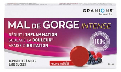 Granions Mal de Gorge Intense 16 Pastilles à Sucer
