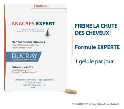 Ducray Anacaps Expert Chute de Cheveux Chronique Cure Complète 3 Mois 90 Caps