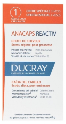 Ducray Anacaps Reactiv Chute de Cheveux 90 Gélules