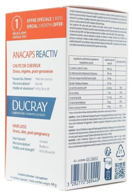 Ducray Anacaps Reactiv Chute de Cheveux 90 Gélules